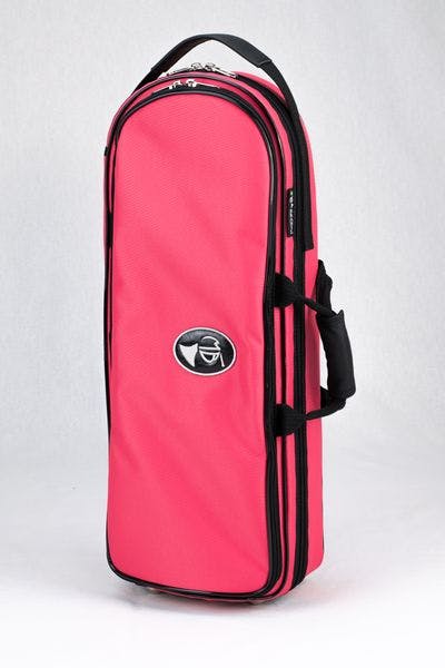 Capa em nylon rosa e logo padrão