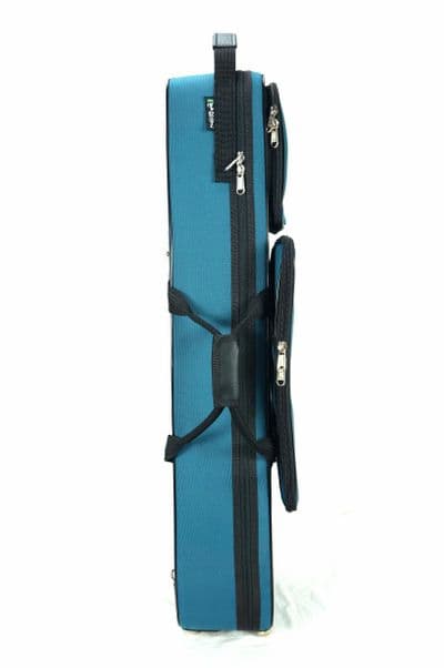 Cover in turquoise nylon and metal logo
