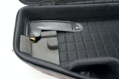 Detalhe do estojo soft interno para saxofone alto
