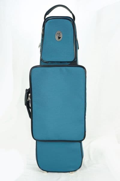 Cover in turquoise nylon and metal logo 