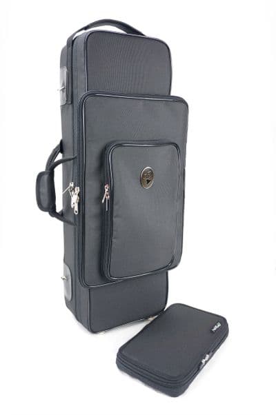 Case in nylon black with metal logo