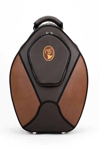 Cover in leather dark brown and brown 2016 and brown logo