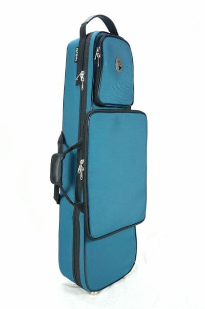 Cover in turquoise nylon and metal logo