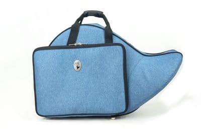 Cover in nylon cationic blue, trim in black nylon and metal logo
