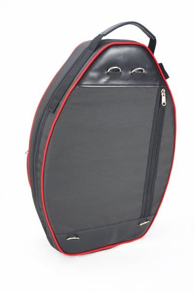 Cover in nylon black with rim red and metal logo