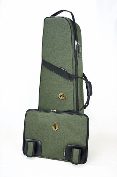 Front external case with sheet music bag with detachable zipper system