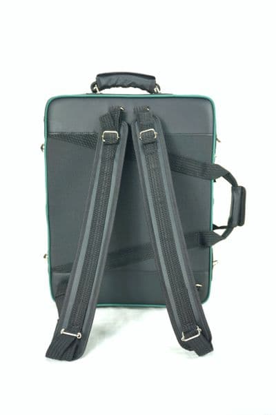 Capa em nylon preto e vivo nylon verde escuro com logo bordado