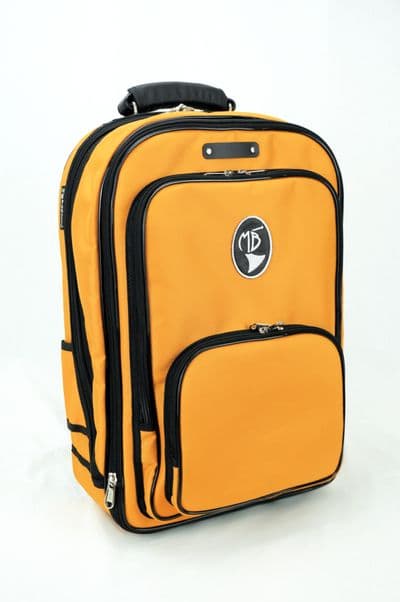 Front and side external backpack bag