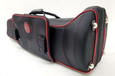 Estojo para trombone tenor baby (nylon preto com vivo vermelho)