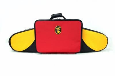 Cover in nylon black, yellow and red with embroidered logo yellow