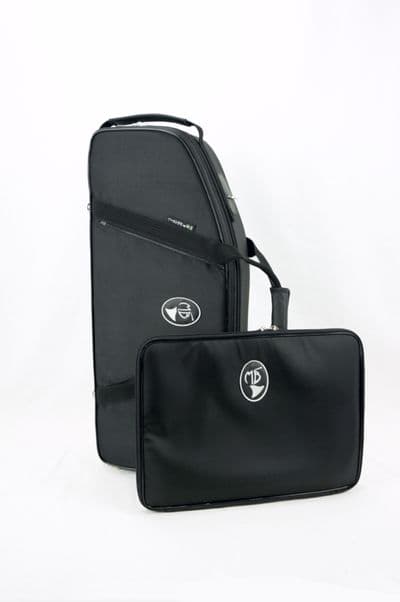 Front external case with sheet music bag with detachable zipper system