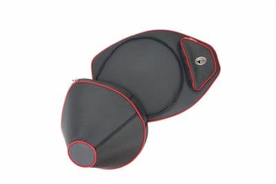 Cover in nylon black with rim red and metal logo