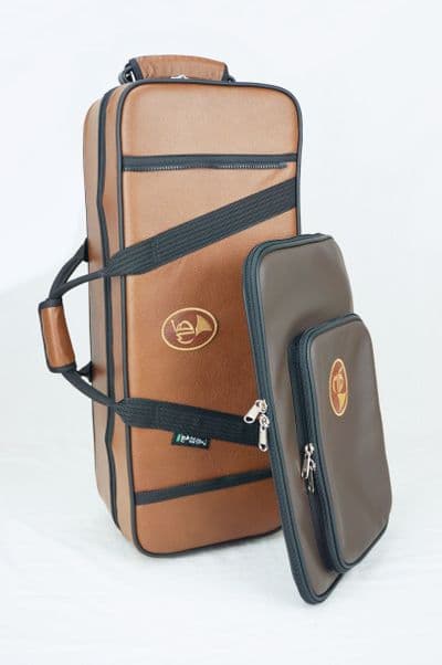 Cover in leather brown 2016 and dark brown with brown embroidered logo