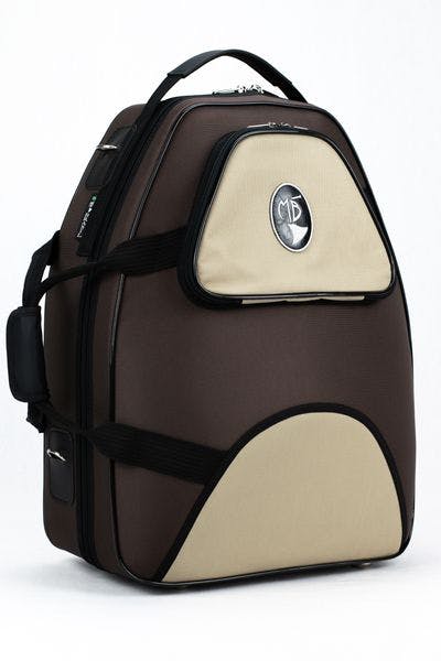 Cover in nylon brown and beige with standard logo