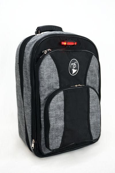 Front and side external backpack bag