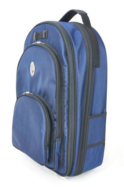 Cover in nylon blue with metal logo