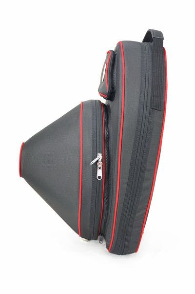 Cover in nylon black with rim red and metal logo