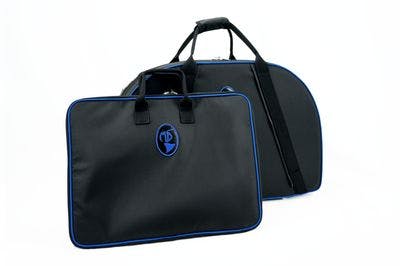 Cover in nylon black with rim and logo royal blue