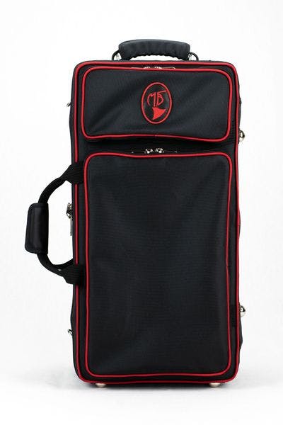 Case in nylon black with rim and logo MB in red